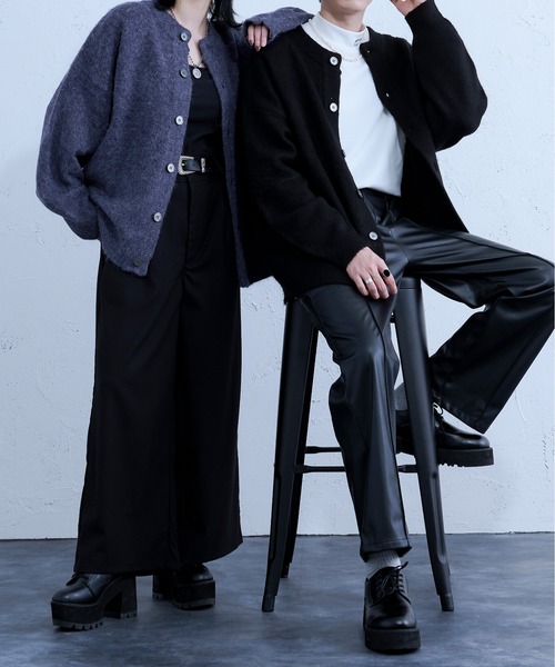 Ellno Loset（エルノロゼット）の「2WAYモヘアタッチカーディガン（カーディガン/ボレロ・メンズ・ダークブルー/レッド/ブラック・MEDIUM/LARGE）」の17枚目の写真