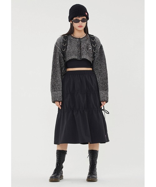 TARGETTO(ターゲット)の「A'GEM/9 × .kom『TARGETTO/ターゲット』TWO TONE BOLERO CARDIGAN/ツートーン ボレロ カーディガン クロップド丈(カーディガン/ボレロ・レディース・ライトブルー/ブラック・FREE)」の5枚目の写真