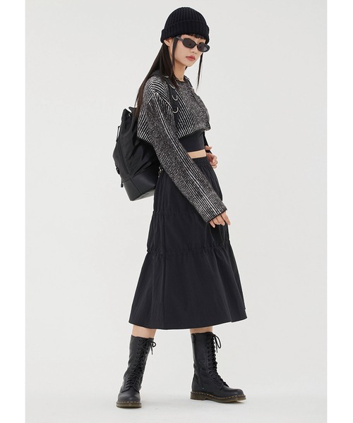 TARGETTO(ターゲット)の「A'GEM/9 × .kom『TARGETTO/ターゲット』TWO TONE BOLERO CARDIGAN/ツートーン ボレロ カーディガン クロップド丈(カーディガン/ボレロ・レディース・ライトブルー/ブラック・FREE)」の6枚目の写真