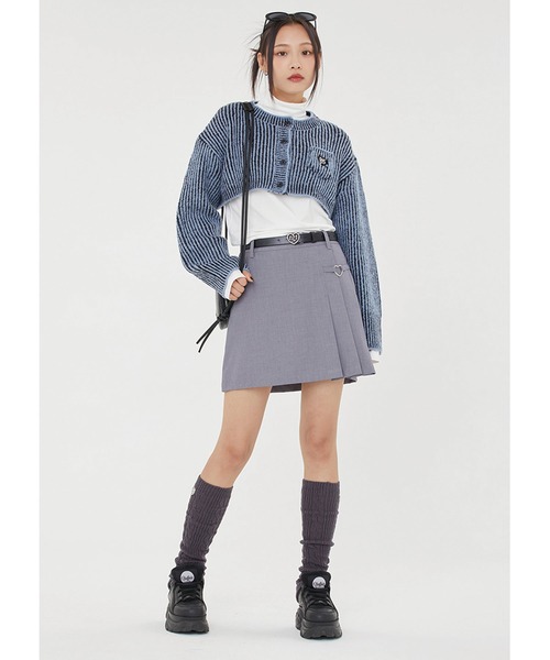 TARGETTO(ターゲット)の「A'GEM/9 × .kom『TARGETTO/ターゲット』TWO TONE BOLERO CARDIGAN/ツートーン ボレロ カーディガン クロップド丈(カーディガン/ボレロ・レディース・ライトブルー/ブラック・FREE)」の8枚目の写真