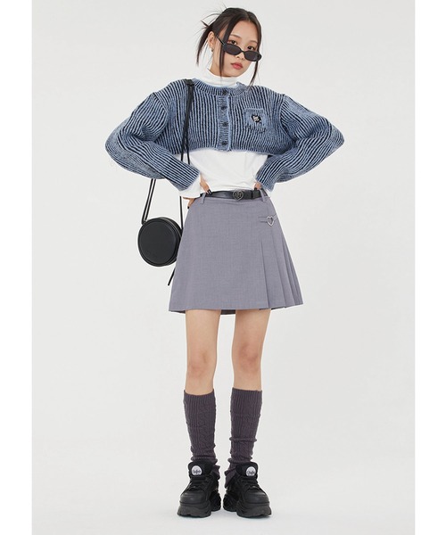 TARGETTO(ターゲット)の「A'GEM/9 × .kom『TARGETTO/ターゲット』TWO TONE BOLERO CARDIGAN/ツートーン ボレロ カーディガン クロップド丈(カーディガン/ボレロ・レディース・ライトブルー/ブラック・FREE)」の10枚目の写真