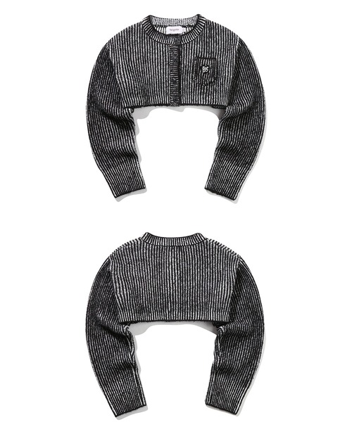 TARGETTO(ターゲット)の「A'GEM/9 × .kom『TARGETTO/ターゲット』TWO TONE BOLERO CARDIGAN/ツートーン ボレロ カーディガン クロップド丈(カーディガン/ボレロ・レディース・ライトブルー/ブラック・FREE)」の11枚目の写真
