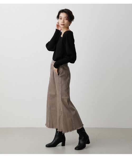 AZUL by moussy（アズールバイマウジー）の「FRINGE MERMAID DENIM SKIRT/フリンジマーメイドデニムスカート（デニムスカート・レディース・ベージュ/ダークブルー・LARGE/SMALL/X-SMALL/MEDIUM）」の18枚目の写真