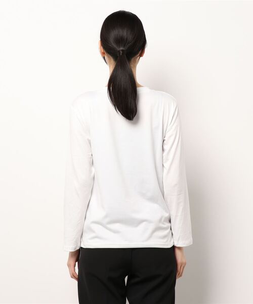 Anuenue（アヌエヌエ）の「ロングスリーブTシャツ 無地ロンT（Tシャツ/カットソー・レディース・ホワイト/ブラック/ベージュ/レッド/カーキ/ブルー/グリーン/コーラルピンク/イエロー・2L/3L/S/M/L）」の10枚目の写真