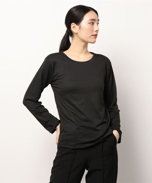 Anuenue（アヌエヌエ）の「ロングスリーブTシャツ 無地ロンT（Tシャツ/カットソー・レディース・ホワイト/ブラック/ベージュ/レッド/カーキ/ブルー/グリーン/コーラルピンク/イエロー・2L/3L/S/M/L）」の16枚目の写真