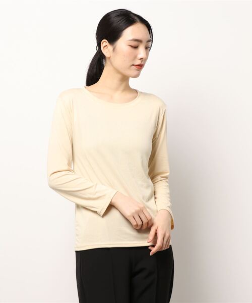 Anuenue（アヌエヌエ）の「ロングスリーブTシャツ 無地ロンT（Tシャツ/カットソー・レディース・ホワイト/ブラック/ベージュ/レッド/カーキ/ブルー/グリーン/コーラルピンク/イエロー・2L/3L/S/M/L）」の17枚目の写真