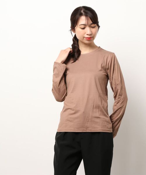 Anuenue（アヌエヌエ）の「ロングスリーブTシャツ 無地ロンT（Tシャツ/カットソー・レディース・ホワイト/ブラック/ベージュ/レッド/カーキ/ブルー/グリーン/コーラルピンク/イエロー・2L/3L/S/M/L）」の18枚目の写真