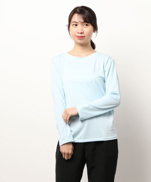 Anuenue（アヌエヌエ）の「ロングスリーブTシャツ 無地ロンT（Tシャツ/カットソー・レディース・ホワイト/ブラック/ベージュ/レッド/カーキ/ブルー/グリーン/コーラルピンク/イエロー・2L/3L/S/M/L）」の20枚目の写真