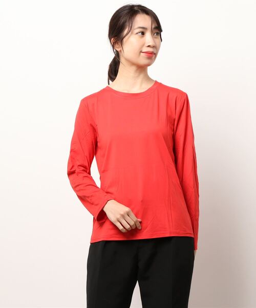 Anuenue（アヌエヌエ）の「ロングスリーブTシャツ 無地ロンT（Tシャツ/カットソー・レディース・ホワイト/ブラック/ベージュ/レッド/カーキ/ブルー/グリーン/コーラルピンク/イエロー・2L/3L/S/M/L）」の22枚目の写真