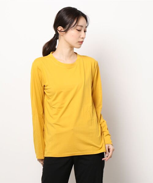 Anuenue（アヌエヌエ）の「ロングスリーブTシャツ 無地ロンT（Tシャツ/カットソー・レディース・ホワイト/ブラック/ベージュ/レッド/カーキ/ブルー/グリーン/コーラルピンク/イエロー・2L/3L/S/M/L）」の12枚目の写真