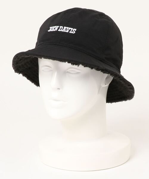 BEN DAVIS（ベンデイビス）の「【BEN DAVIS/ベンデイビス】ボアリバーシブルハット8637　ワンポイントブランドロゴ刺繍（ハット・メンズ・ホワイト/ブラック/ベージュ・FREE）」の2枚目の写真