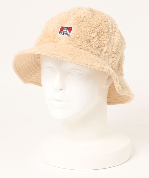 BEN DAVIS（ベンデイビス）の「【BEN DAVIS/ベンデイビス】ボアリバーシブルハット8637　ワンポイントブランドロゴ刺繍（ハット・メンズ・ホワイト/ブラック/ベージュ・FREE）」の6枚目の写真