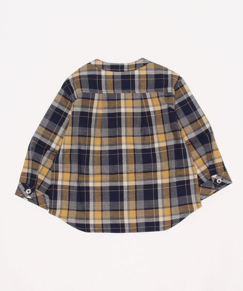 sense of wonder（センスオブワンダー）の「ヘリンボーンチェックシャツ【日本製】（シャツ/ブラウス・キッズ・イエロー/ネイビー・110cm/100cm/120cm/130cm/90cm）」の5枚目の写真