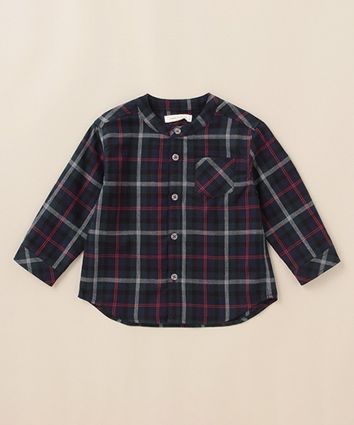 sense of wonder（センスオブワンダー）の「ヘリンボーンチェックシャツ【日本製】（シャツ/ブラウス・キッズ・イエロー/ネイビー・110cm/100cm/120cm/130cm/90cm）」の2枚目の写真