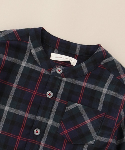sense of wonder（センスオブワンダー）の「ヘリンボーンチェックシャツ【日本製】（シャツ/ブラウス・キッズ・イエロー/ネイビー・110cm/100cm/120cm/130cm/90cm）」の10枚目の写真