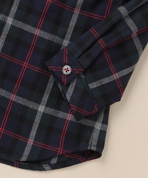 sense of wonder（センスオブワンダー）の「ヘリンボーンチェックシャツ【日本製】（シャツ/ブラウス・キッズ・イエロー/ネイビー・110cm/100cm/120cm/130cm/90cm）」の9枚目の写真