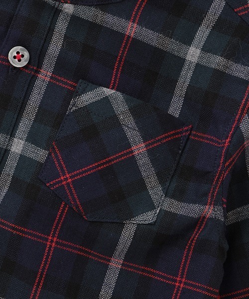 sense of wonder（センスオブワンダー）の「ヘリンボーンチェックシャツ【日本製】（シャツ/ブラウス・キッズ・イエロー/ネイビー・110cm/100cm/120cm/130cm/90cm）」の8枚目の写真