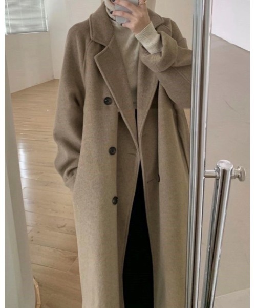 Ritzy（リッツィー）の「大人シルエット  ゆる感　チェスターコート（チェスターコート・レディース・ブラック/ベージュ/ライトベージュ・M/L）」の2枚目の写真