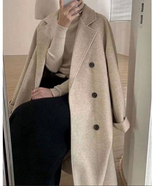 Ritzy（リッツィー）の「大人シルエット  ゆる感　チェスターコート（チェスターコート・レディース・ブラック/ベージュ/ライトベージュ・M/L）」の3枚目の写真