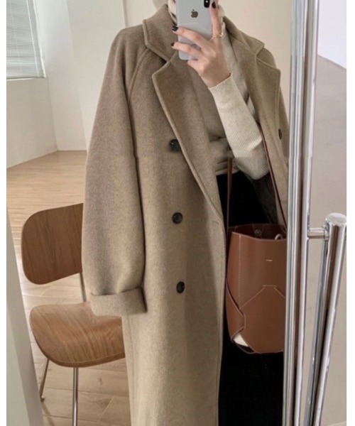 Ritzy（リッツィー）の「大人シルエット  ゆる感　チェスターコート（チェスターコート・レディース・ブラック/ベージュ/ライトベージュ・M/L）」の5枚目の写真