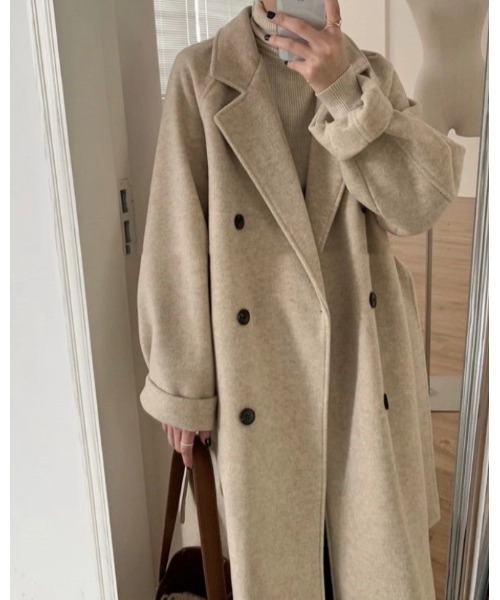Ritzy（リッツィー）の「大人シルエット  ゆる感　チェスターコート（チェスターコート・レディース・ブラック/ベージュ/ライトベージュ・M/L）」の7枚目の写真