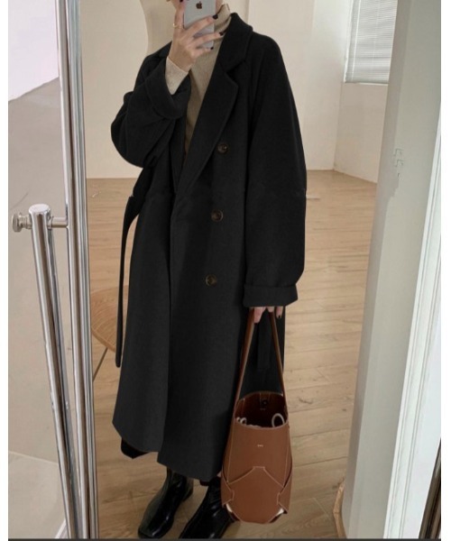 Ritzy（リッツィー）の「大人シルエット  ゆる感　チェスターコート（チェスターコート・レディース・ブラック/ベージュ/ライトベージュ・M/L）」の12枚目の写真