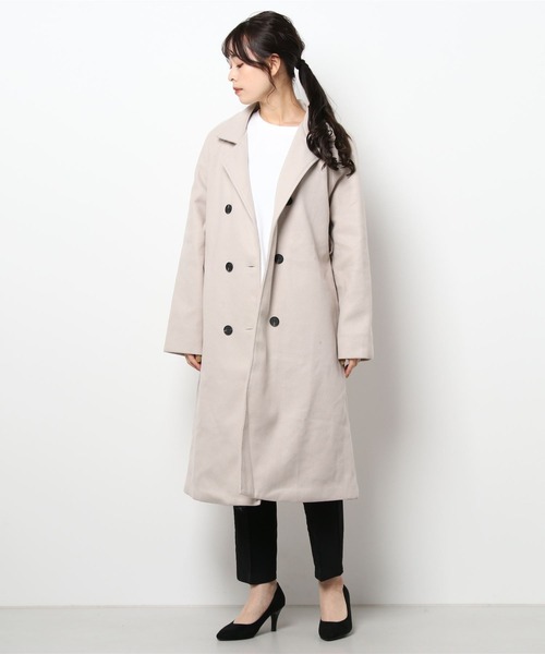 Ritzy（リッツィー）の「大人シルエット  ゆる感　チェスターコート（チェスターコート・レディース・ブラック/ベージュ/ライトベージュ・M/L）」の6枚目の写真