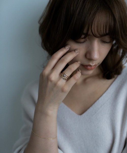 PAS TIERRA（パティエラ）の「【K10】スタッズリング（リング・レディース・イエローゴールド・#13/#7/#9/#11）」の5枚目の写真