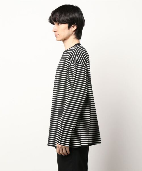 coca（coca）（コカ）の「メンズ ポンチボーダースウェットロンTee（スウェット・メンズ・ブラック/グリーン・M/L/XL）」の3枚目の写真