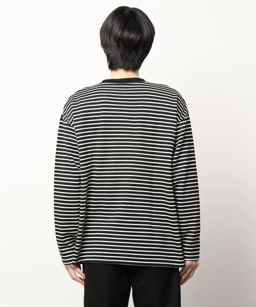 coca（coca）（コカ）の「メンズ ポンチボーダースウェットロンTee（スウェット・メンズ・ブラック/グリーン・M/L/XL）」の4枚目の写真