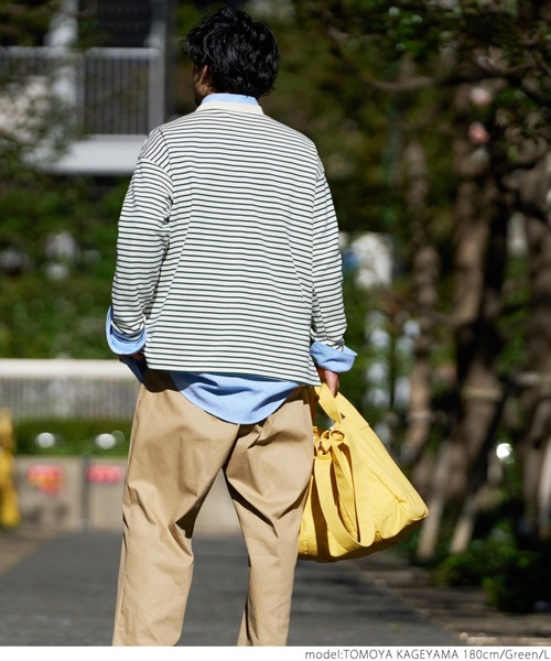 coca（coca）（コカ）の「メンズ ポンチボーダースウェットロンTee（スウェット・メンズ・ブラック/グリーン・M/L/XL）」の7枚目の写真