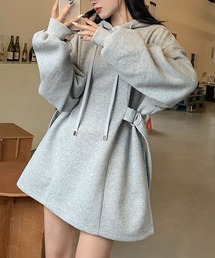 裏起毛 スウェット ミニ丈ワンピース