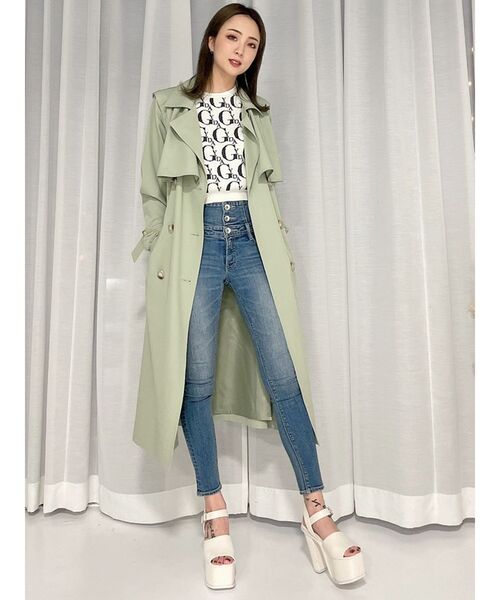 GYDA(ジェイダ)の「GYDA PATTERNハーフスリーブニットトップス(ニット/セーター・レディース・オフホワイト/チャコールグレー・FREE)」の15枚目の写真