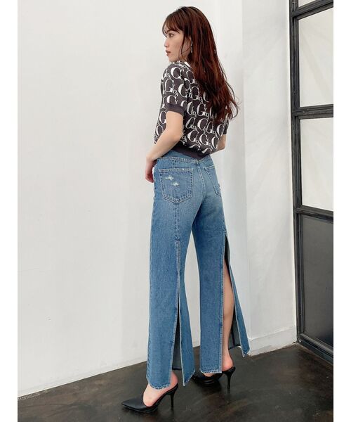 GYDA(ジェイダ)の「GYDA PATTERNハーフスリーブニットトップス(ニット/セーター・レディース・オフホワイト/チャコールグレー・FREE)」の17枚目の写真