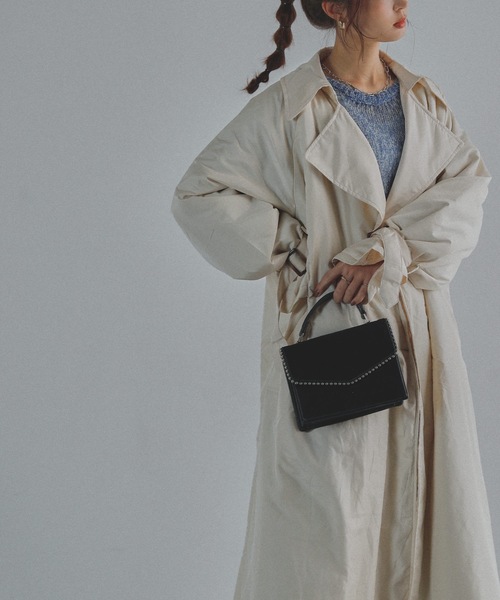 Fashion Letter（ファッションレター）の「中綿トレンチコート（トレンチコート・レディース・アイボリー/ベージュ/ブラック・M/L）」の8枚目の写真