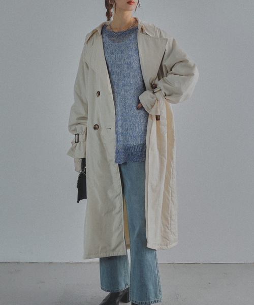 Fashion Letter（ファッションレター）の「中綿トレンチコート（トレンチコート・レディース・アイボリー/ベージュ/ブラック・M/L）」の10枚目の写真