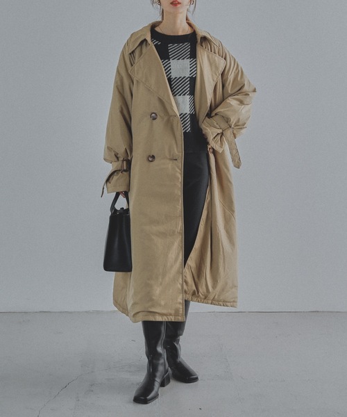 Fashion Letter（ファッションレター）の「中綿トレンチコート（トレンチコート・レディース・アイボリー/ベージュ/ブラック・M/L）」の14枚目の写真