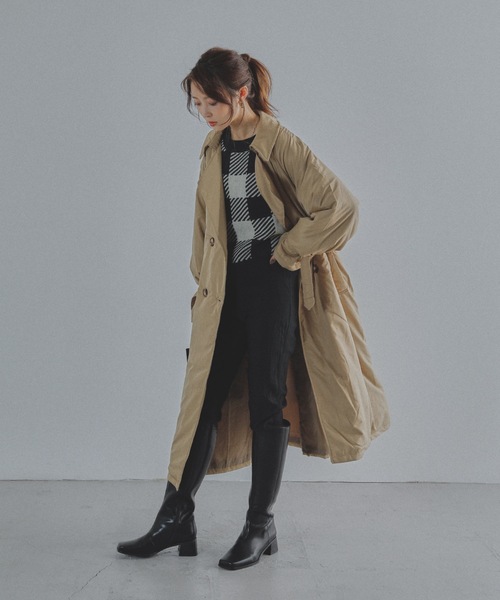 Fashion Letter（ファッションレター）の「中綿トレンチコート（トレンチコート・レディース・アイボリー/ベージュ/ブラック・M/L）」の15枚目の写真