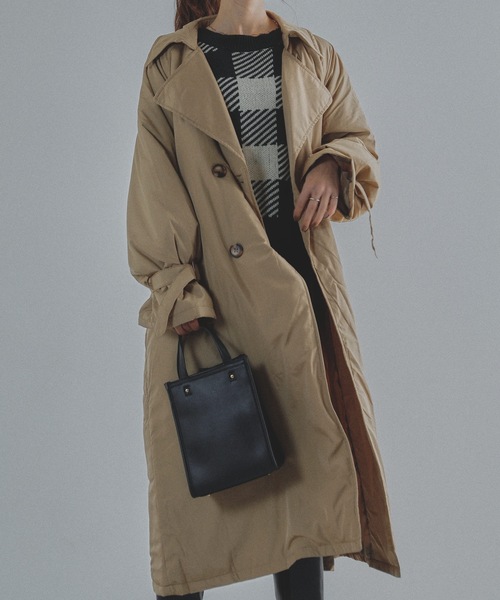Fashion Letter（ファッションレター）の「中綿トレンチコート（トレンチコート・レディース・アイボリー/ベージュ/ブラック・M/L）」の17枚目の写真
