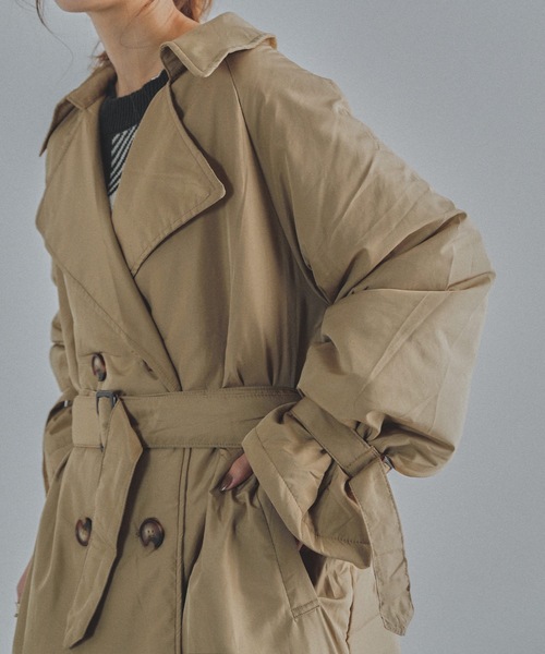 Fashion Letter（ファッションレター）の「中綿トレンチコート（トレンチコート・レディース・アイボリー/ベージュ/ブラック・M/L）」の18枚目の写真