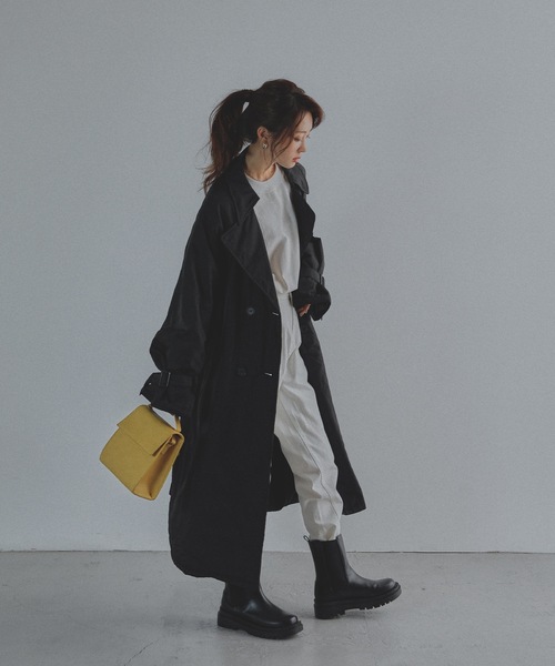 Fashion Letter（ファッションレター）の「中綿トレンチコート（トレンチコート・レディース・アイボリー/ベージュ/ブラック・M/L）」の22枚目の写真
