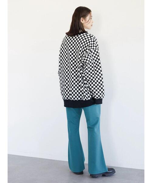 Sugar spoon(シュガースプーン)の「・SUGAR SPOON チェッカーptウラキモウスウェット*(スウェット・レディース・ベージュ/オフホワイト/ライトグリーン・FREE)」の5枚目の写真