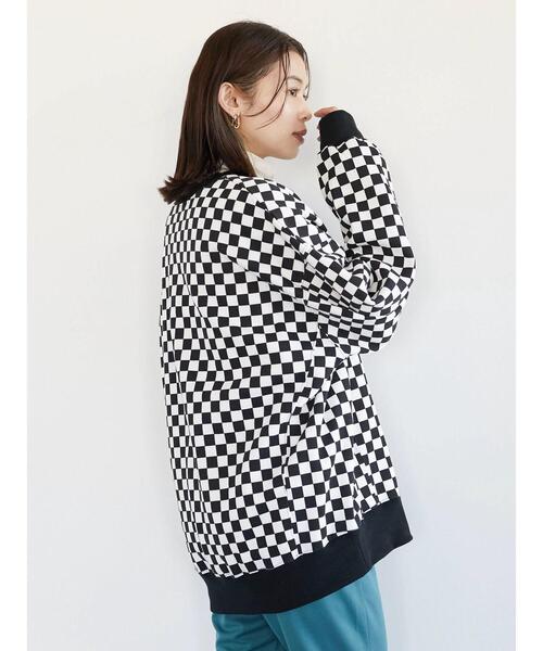 Sugar spoon(シュガースプーン)の「・SUGAR SPOON チェッカーptウラキモウスウェット*(スウェット・レディース・ベージュ/オフホワイト/ライトグリーン・FREE)」の7枚目の写真