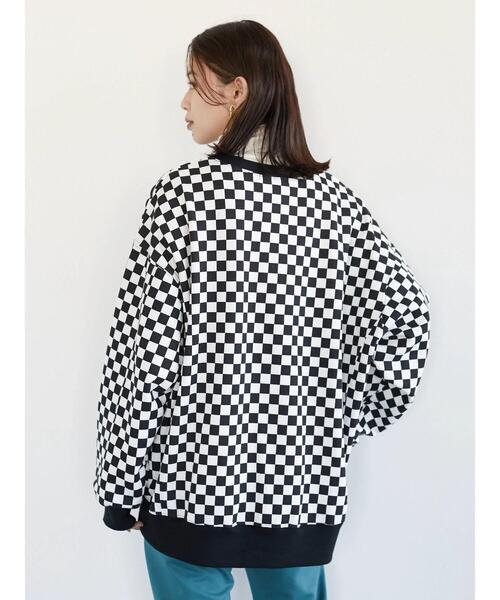 Sugar spoon(シュガースプーン)の「・SUGAR SPOON チェッカーptウラキモウスウェット*(スウェット・レディース・ベージュ/オフホワイト/ライトグリーン・FREE)」の8枚目の写真
