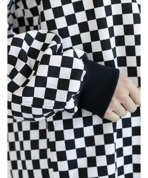 Sugar spoon(シュガースプーン)の「・SUGAR SPOON チェッカーptウラキモウスウェット*(スウェット・レディース・ベージュ/オフホワイト/ライトグリーン・FREE)」の10枚目の写真