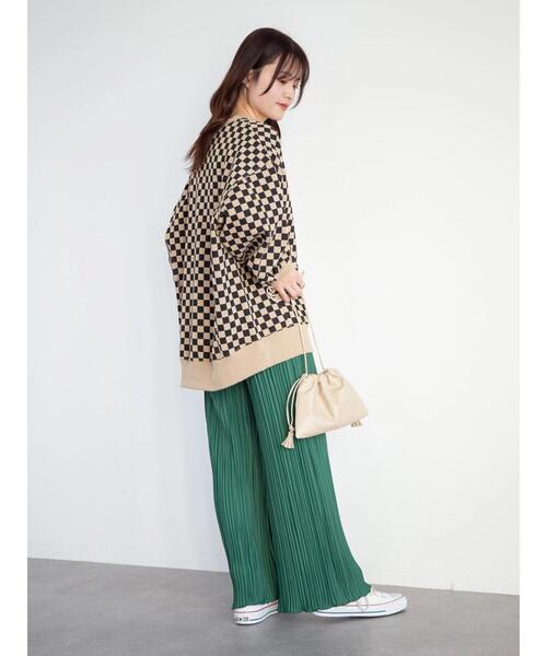 Sugar spoon(シュガースプーン)の「・SUGAR SPOON チェッカーptウラキモウスウェット*(スウェット・レディース・ベージュ/オフホワイト/ライトグリーン・FREE)」の16枚目の写真