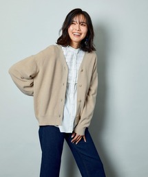 畔編みニットカーディガン