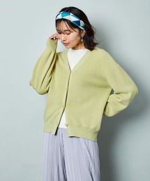 畔編みニットカーディガン