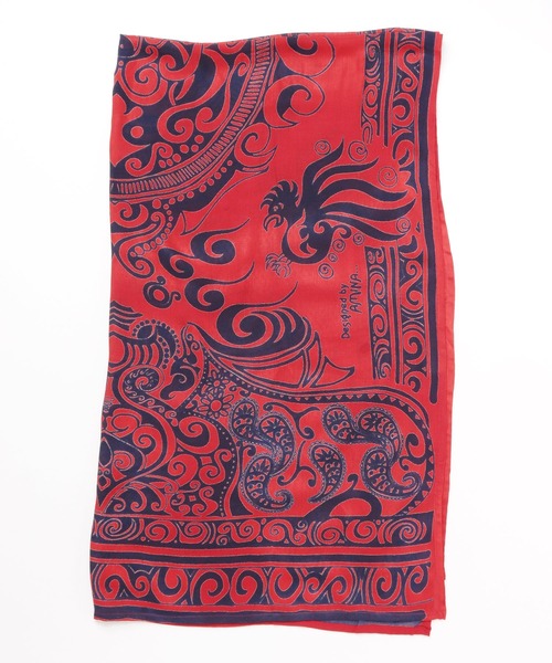 チャイハネ（チャイハネ）の「【チャイハネ】トライバルサローン 大判ストール（ストール/ショール・レディース・ホワイト/ブラック/オレンジ/カーキ/ベージュ/ピンク/レッド/イエロー/ブルー/グリーン/ネイビー/パープル/ブラウン/ライトブルー/オレンジ系その他・FREE）」の8枚目の写真