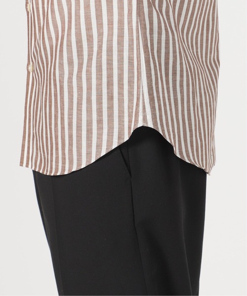 EDIFICE（エディフィス）の「コットン/リネン ストライプ カッタウェイシャツ（シャツ/ブラウス・メンズ・ブルー系その他/ブラウン・SMALL/LARGE/X-LARGE/MEDIUM）」の15枚目の写真